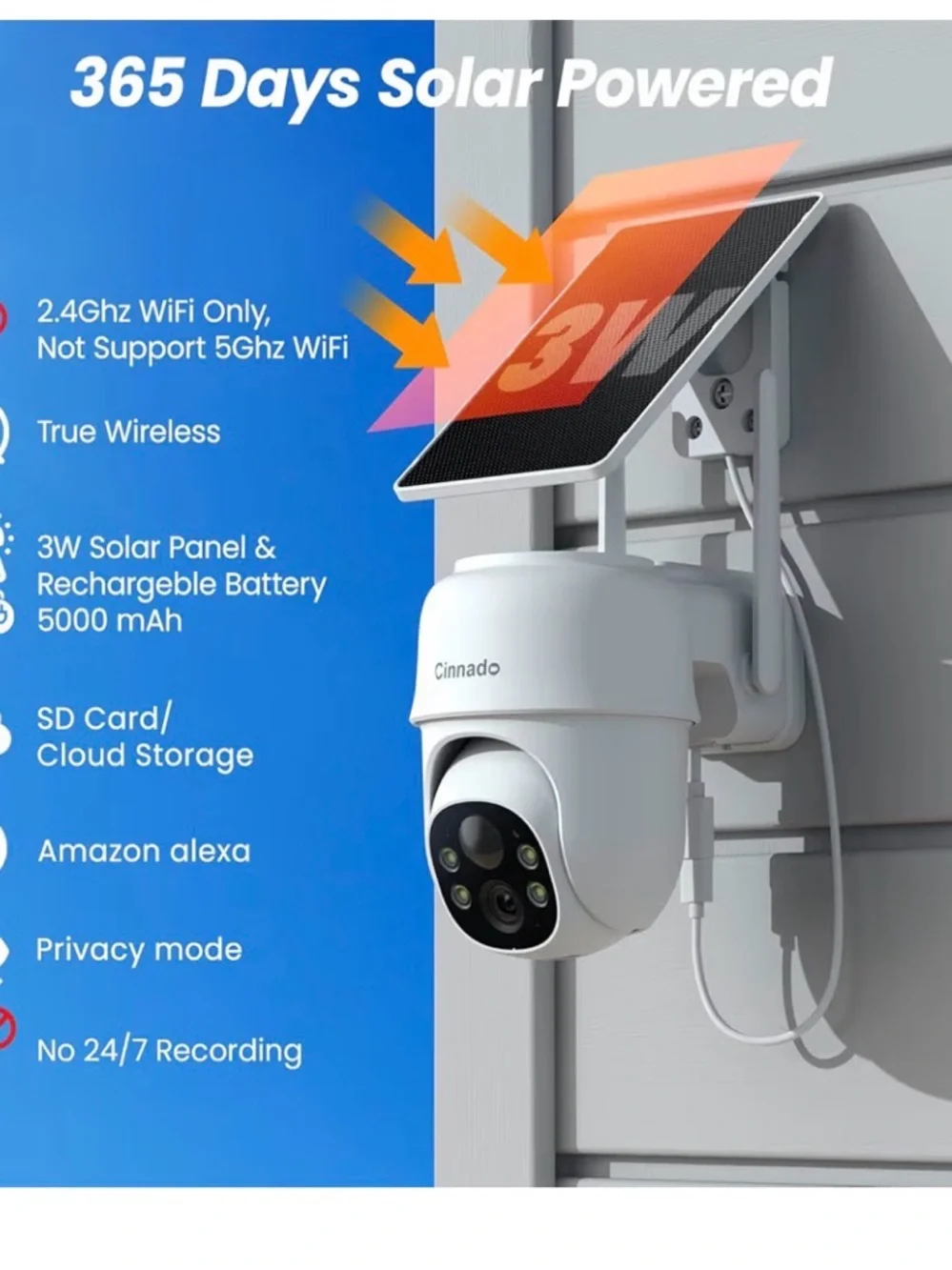 Cinnado Brand White Outdoor Security Camera Dome - Wireless Two-Pack - Picture 8 of 14